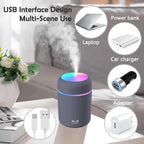 H2O 300ml Ultrasonic Humidifier – Portable Mist Maker with Colorful LED Light for House