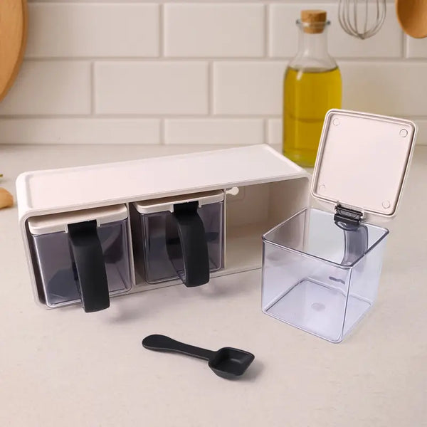 transparent seasoning containers for kitchen spice organization