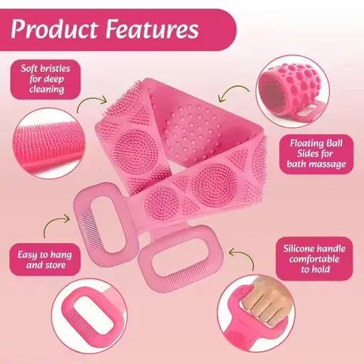 Silicone Bath Belt Body Scrubber – Back Scrubber