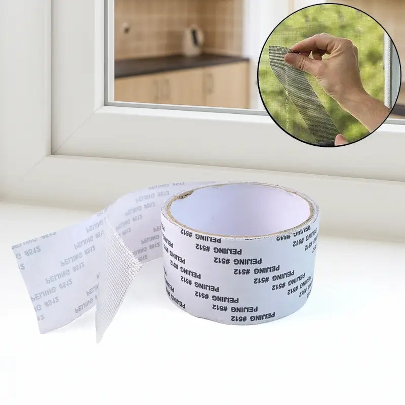 Mosquito Net Repair Tape Roll – Strong Self-Adhesive Fiberglass Mesh Patch for Window & Door Screens (5 × 180 cm)