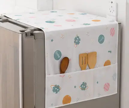 Fridge Cover with Utility Pockets for Kitchen Storage