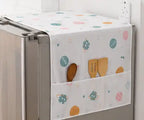 Fridge Cover with Utility Pockets for Kitchen Storage