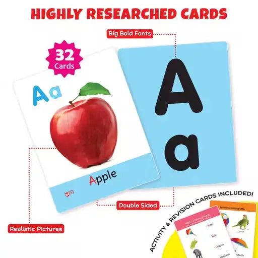 ALPHABET Flash Cards for Kids (32 Cards) – Educational Learning Flashcards