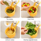 Kitchen sink colander with handle and drainage holes