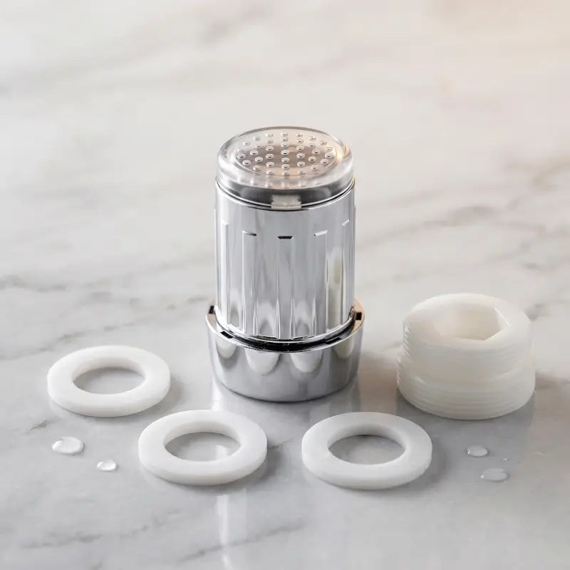 LED Light Dual Flow Faucet Tap Adapter with Splash Filter Aerator for Kitchen Sink, 1 Pc