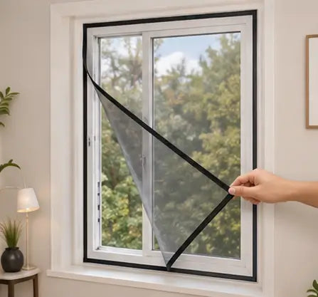 3×4 Ft White Mosquito Mesh for Window – Stitched Insect Net with Self-Adhesive Hook Tape | Washable Window Protection Net