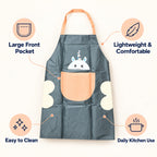 Cute kitchen apron with large pocket lightweight design and easy-clean benefits