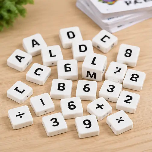 Preschool learning toy for spelling word formation and counting activities