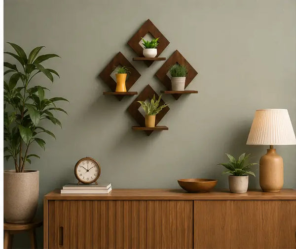 Wooden Square Wall Hanging Set of 4 | Inspirational Home & Office Wall Décor