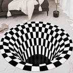3D Optical Illusion Round Carpet – Non-Slip Geometric Area Rug for Living Room, Bedroom & Home Décor