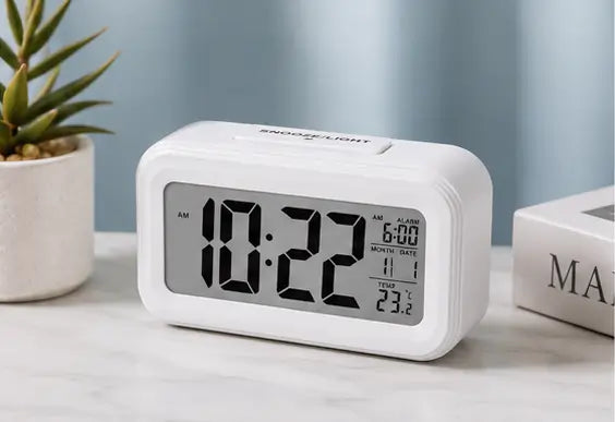 LCD table clock with snooze and backlight