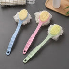 2-in-1 Body Brush with Loofah – Long Handle Bath Scrubber for Back, Body & Shower Cleaning