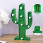LED Cactus Table Lamp – Battery Operated Decorative Night Light for Bedroom, Kids Room, Desk & Home Décor