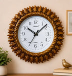 Premium Yellow Shankh Design Analog Wall Clock – Silent Non-Ticking Decorative Plastic Clock for Home & Office (10 Inch)