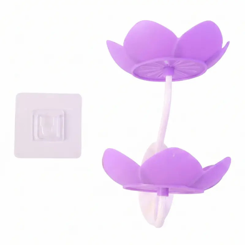 Flower Shape Double Layer Soap Dish – Wall Mounted Self-Draining Soap Holder with Strong Adhesive for Bathroom & Kitchen