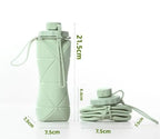 foldable water bottle with metal carrying clip