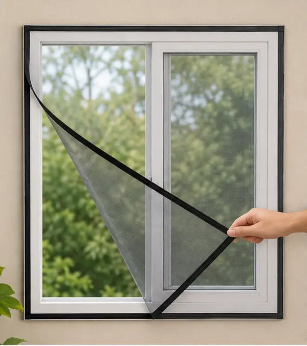 3×4 Ft White Mosquito Mesh for Window – Stitched Insect Net with Self-Adhesive Hook Tape | Washable Window Protection Net