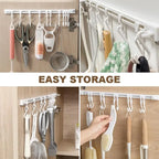 Wall Mounted Kitchen Storage Rack with 10 Adjustable Hooks – Multipurpose Hanging Organizer for Utensils & Accessories