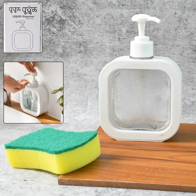 Clear Refillable Soap Dispenser with Pump – Transparent Liquid Soap Bottle for Kitchen Sink, Bathroom, Hand Wash & Dishwashing Liquid