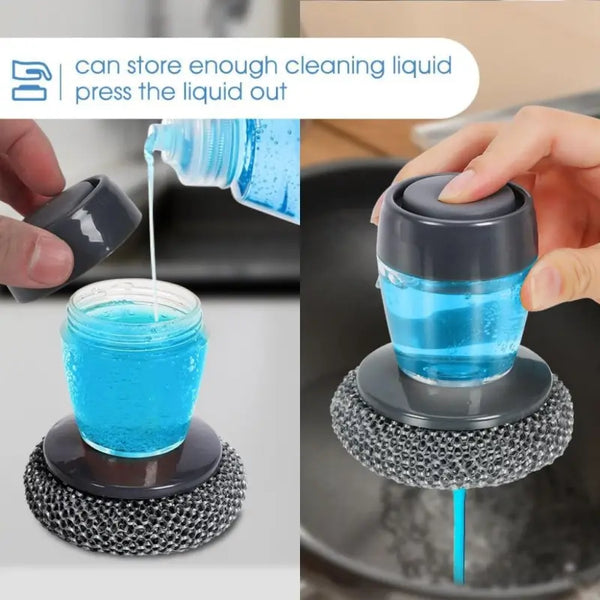 Handheld wire scrubber for pots pans and dishes