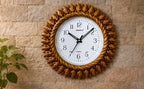 Premium Yellow Shankh Design Analog Wall Clock – Silent Non-Ticking Decorative Plastic Clock for Home & Office (10 Inch)