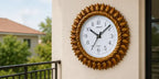 Premium Yellow Shankh Design Analog Wall Clock – Silent Non-Ticking Decorative Plastic Clock for Home & Office (10 Inch)
