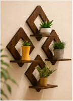 Wooden Square Wall Hanging Set of 4 | Inspirational Home & Office Wall Décor