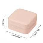 Small Travel Jewelry Case – Portable PU Leather Jewelry Organizer Box for Rings, Earrings & Necklaces | Travel-Friendly Storage Cube.