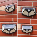 Outdoor Solar Lamp 100 LED PIR Motion Sensor Wall Light Waterproof, Solar Powered