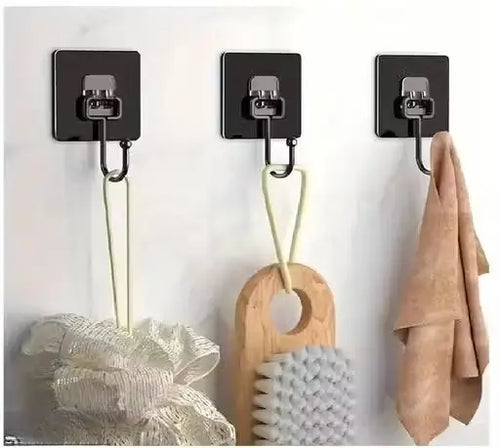 10PC Self Adhesive Wall Sticker Hooks – Stainless Steel, No-Drill