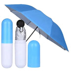 Capsule Shape Mini Folding Umbrella with Storage Case | Portable Pocket Umbrella | Waterproof Travel Umbrella for Men & Women