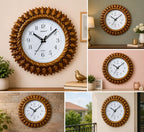Premium Yellow Shankh Design Analog Wall Clock – Silent Non-Ticking Decorative Plastic Clock for Home & Office (10 Inch)