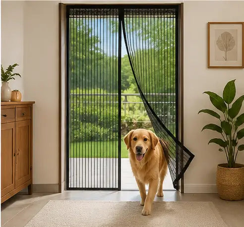 full coverage mesh door curtain for mosquitoes and flies