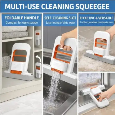 Compact wet and dry cleaning mop for countertops glass and tiles