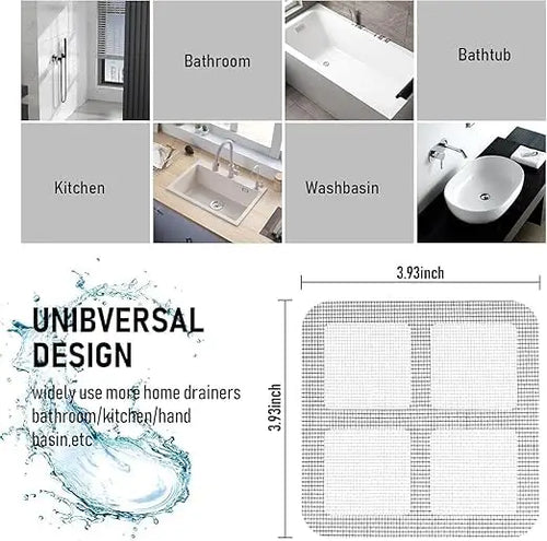 10 Pcs Shower Drain Mesh Stickers | Disposable Hair Catcher Drain Covers | Bathroom Floor Drain Filter