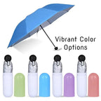 Capsule Shape Mini Folding Umbrella with Storage Case | Portable Pocket Umbrella | Waterproof Travel Umbrella for Men & Women