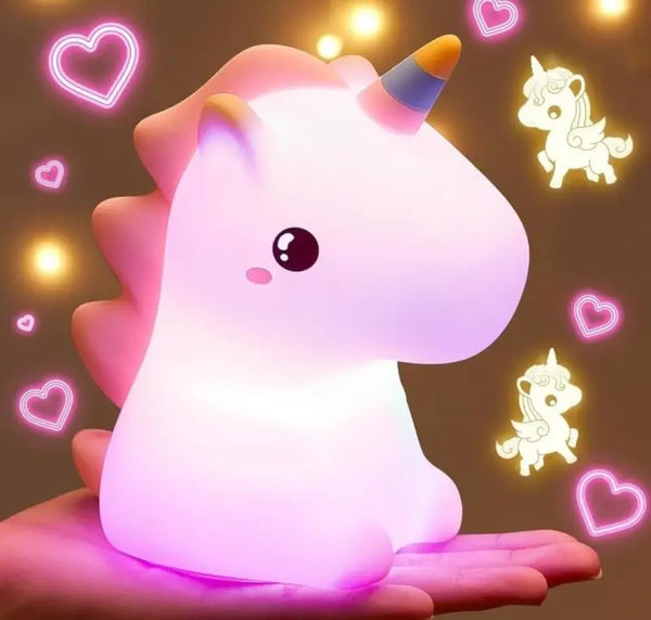 unicorn silicone night lamp for kids room