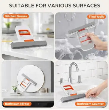Foldable handheld mop for kitchen bathroom and car detailing