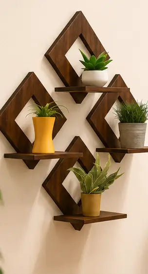 Wooden Square Wall Hanging Set of 4 | Inspirational Home & Office Wall Décor