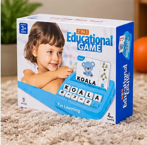 1. Kids learning game set with flash cards letters and number blocks