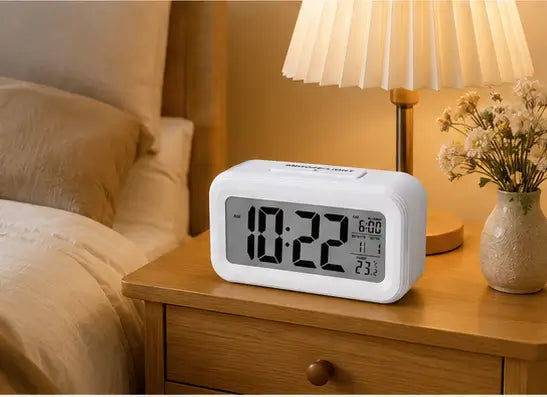 digital bedside alarm clock with automatic sensor