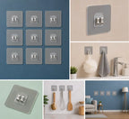 Transparent Self-Adhesive Wall Hooks – Heavy Duty Sticky Hooks for Kitchen, Bathroom & Home (Set of 8)
