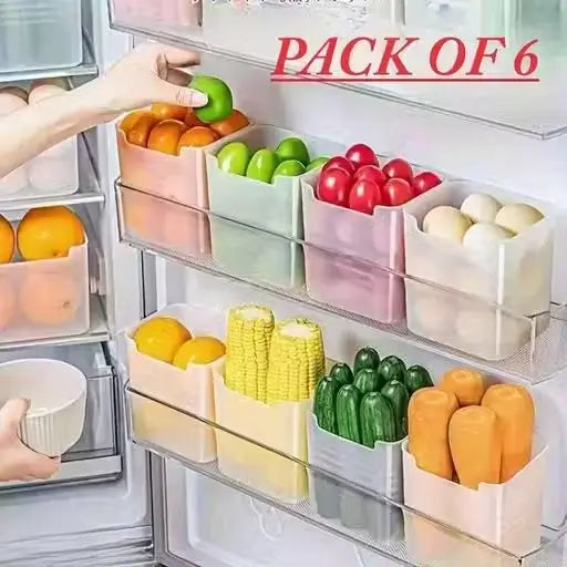6Pcs Fridge Storage Boxes Multipurpose Containers