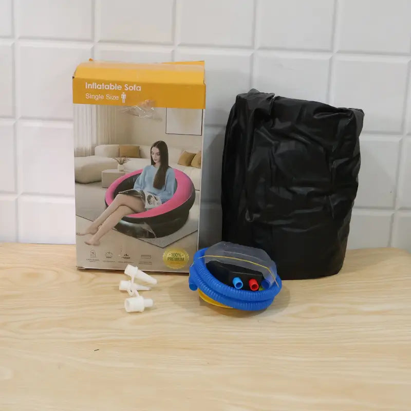 Inflatable Sofa Bed Chair with Foot Pump – Comfortable Air Lounge Chair for Indoor & Outdoor Use