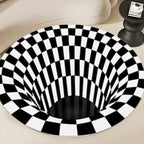 3D Optical Illusion Round Carpet – Non-Slip Geometric Area Rug for Living Room, Bedroom & Home Décor