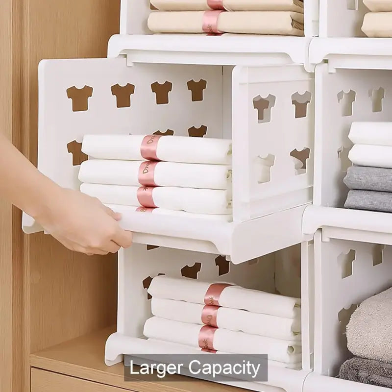 3 Layer Stackable Multifunctional Storage,for Clothes Foldable Drawer Shelf Basket Utility Cart Rack Storage