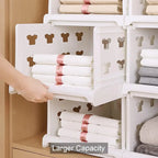 3 Layer Stackable Multifunctional Storage,for Clothes Foldable Drawer Shelf Basket Utility Cart Rack Storage