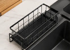 Rustproof Kitchen Sink Organizer Rack – Steel Sponge, Soap & Scrubber Holder with Drain Tray