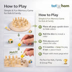 wooden educational memory game with color die