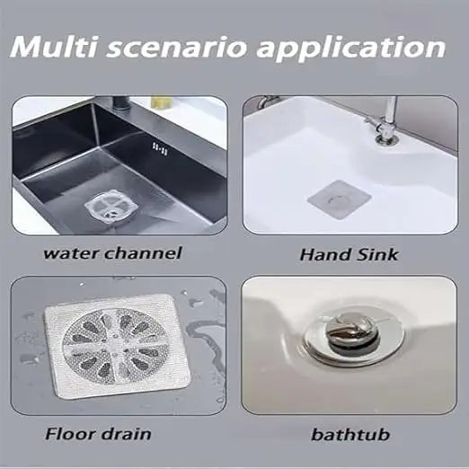 10 Pcs Shower Drain Mesh Stickers | Disposable Hair Catcher Drain Covers | Bathroom Floor Drain Filter